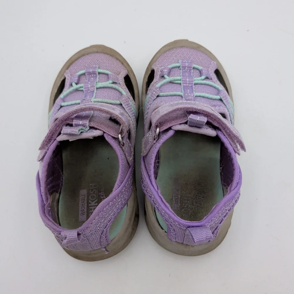 OshKosh Abe Purple Glitter Washable Water Sandals Kids Girls Size 9 ABE/OS24G18H